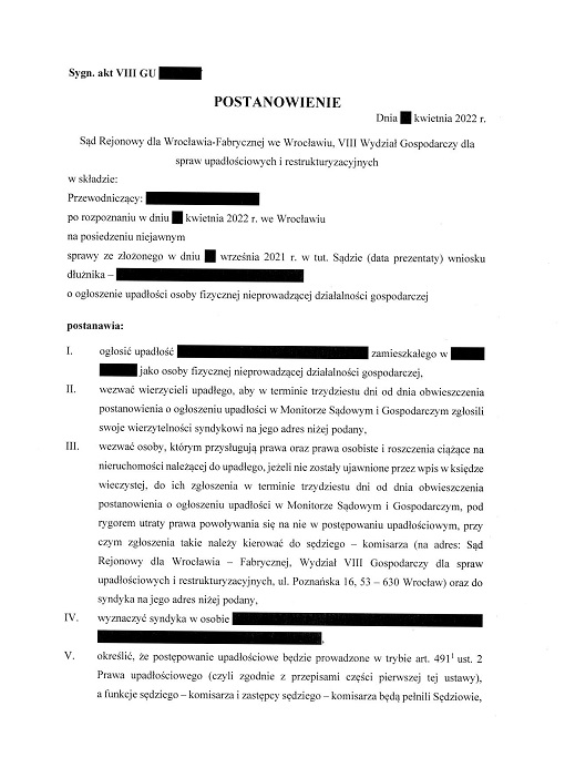 Upadłość konsumencka na nowych zasadach